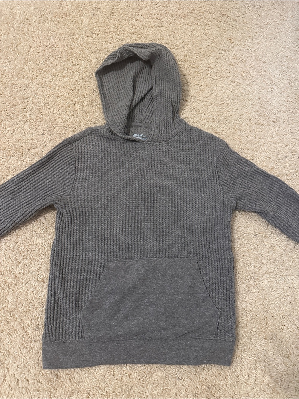 Boys, waffle knit hoodie. Cat and Jack size medium.
